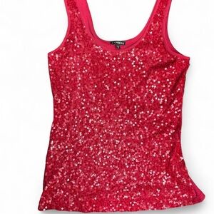 Express Red Sequin Tank Top